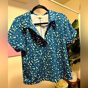 Cowprint Top - Teal